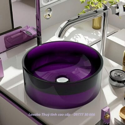 Lavabo thuỷ tinh cao cấp màu tím