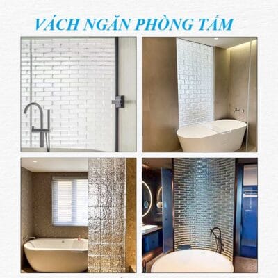 Ứng dụng gạch kính làm vách ngăn phòng khách