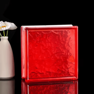 Gạch kính màu cam sóng khối rỗng AVSING 190x190x80mm