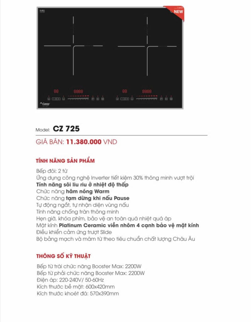 Bếp từ Canzy CZ725