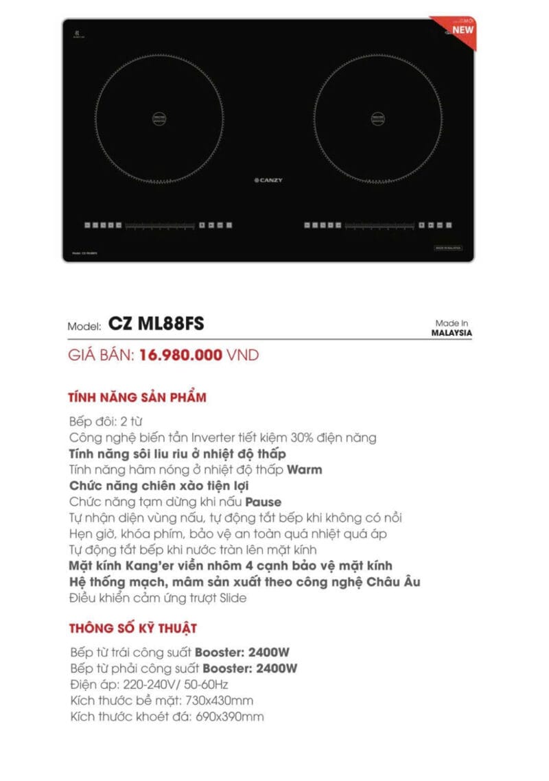 Bếp từ Canzy CZ725