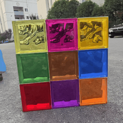 Gạch kính khoan lỗ vân mây màu trắng trong AVSING 200x100x50mm