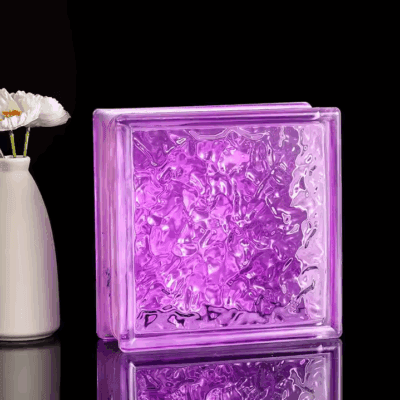 Gạch kính vân sóng màu xanh dương 190x190x80mm AVSING