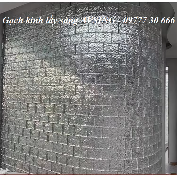 Gạch kính uốn cong lấy sáng Gạch kính uốn cong lấy sáng
