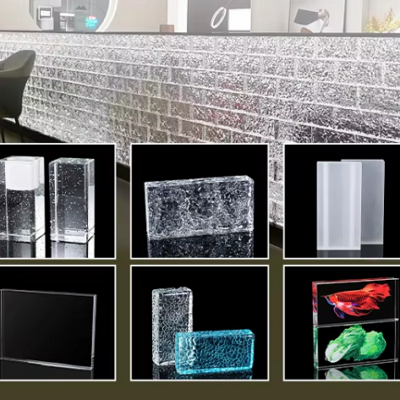 Gạch kính làm quầy bar ấn tượng