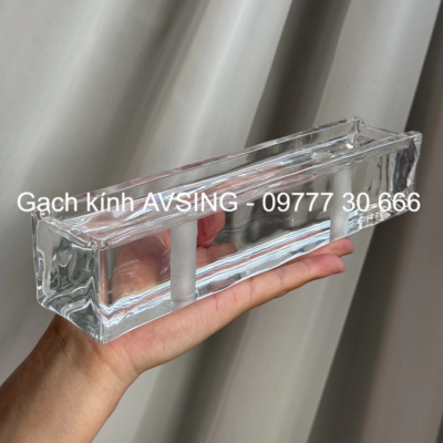 Gạch kính treo trong suốt khoan lỗ 240x50x50mm AVSING