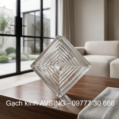 Gạch kính vuông kẻ ô 150x150x50mm AVSING