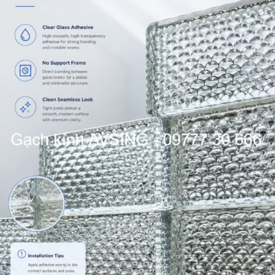 Gạch kính vảy cá 200x100x50mm