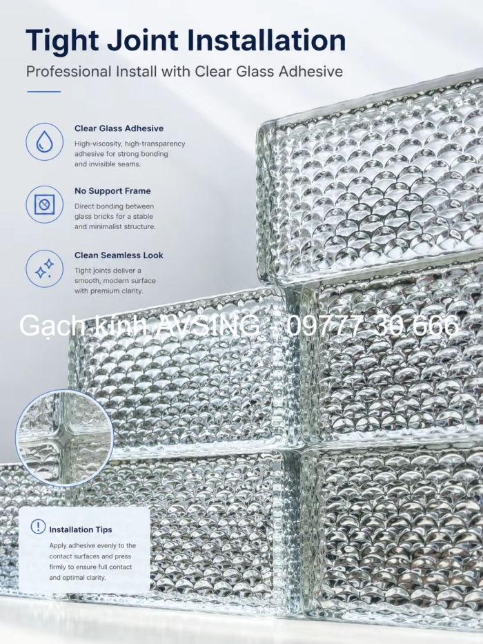 Gạch kính vảy cá 200x100x50mm Gạch kính vảy cá 200x100x50mm