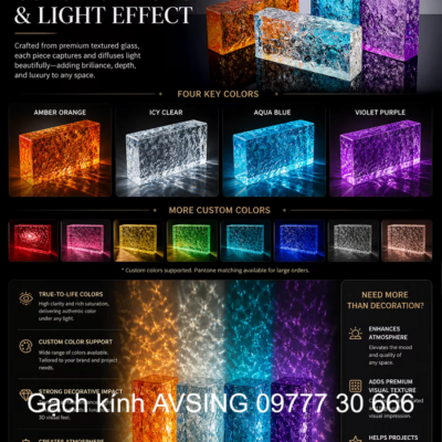 Gạch kính làm bức tường lấy sáng lối lên cầu thang